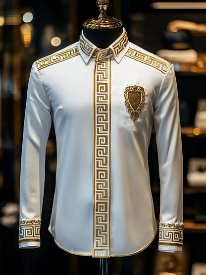 Men's Satin Luxe Long Sleeve Button Down Shirt