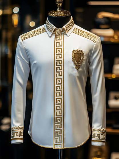 Men's Satin Luxe Long Sleeve Button Down Shirt