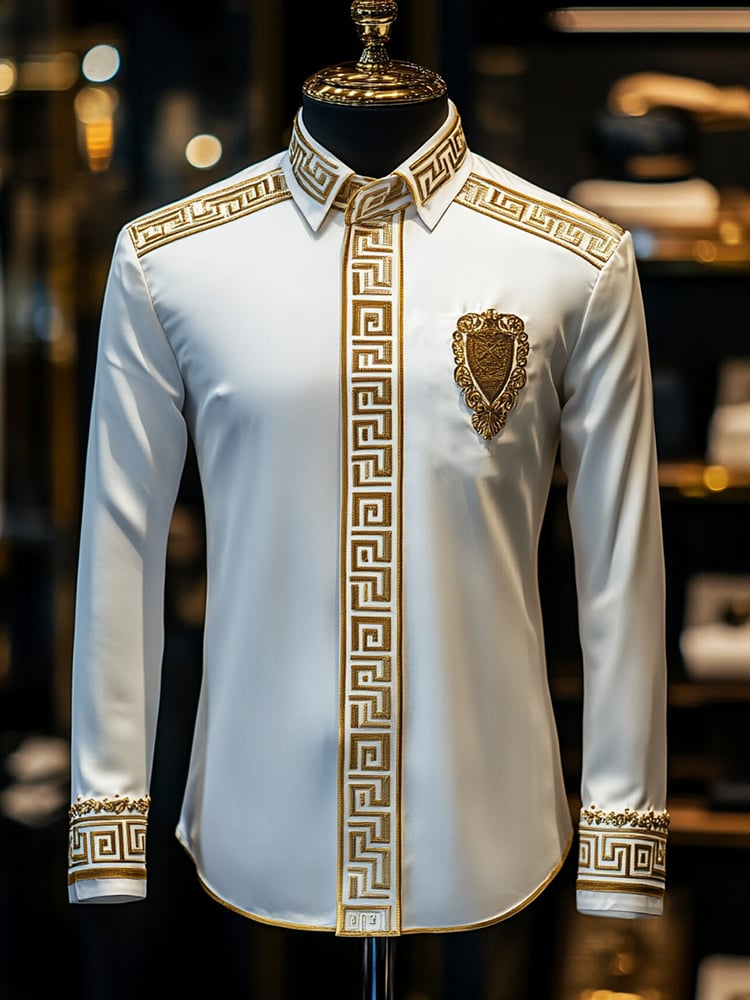Men's Satin Luxe Long Sleeve Button Down Shirt