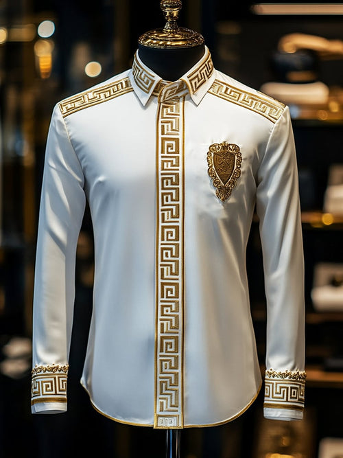 Men's Satin Luxe Long Sleeve Button Down Shirt