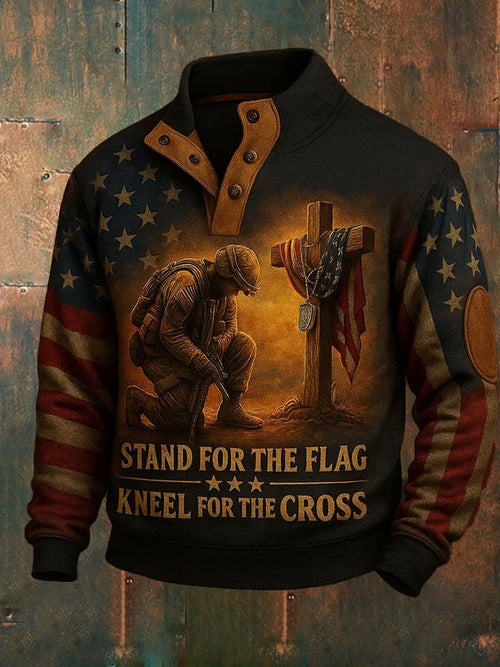 Men's Vintage Veterans Day Print Sweatshirt