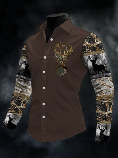 Men's Casual Western Style Contrast Color Shirt