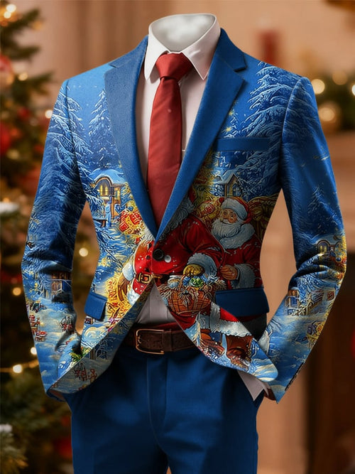 Men's Christmas Print Suit Jacket