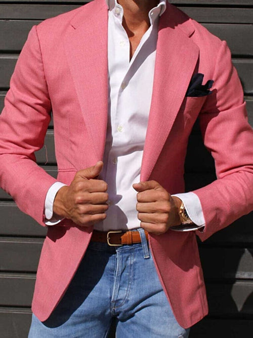 Men's Vintage Single-Breasted Solid Color Gentleman's Business Suit Jacket