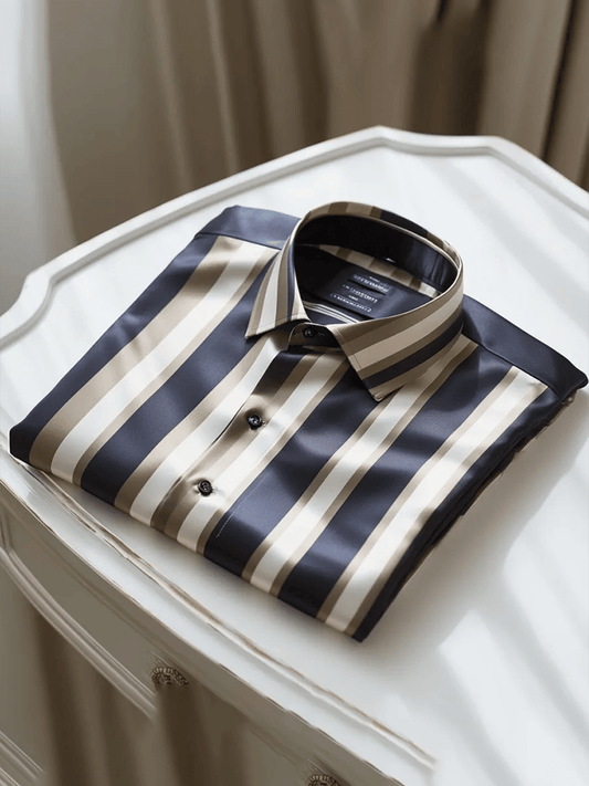 Men's Satin Luxe Long Sleeve Button Down Shirt