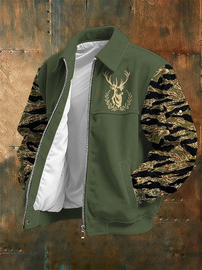 Men's Vintage Western Print Corduroy Casual Jacket
