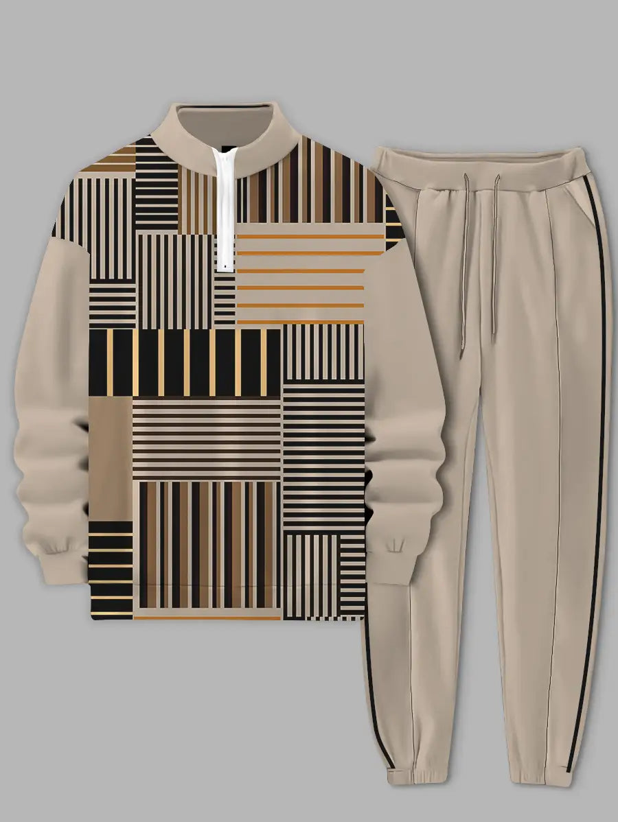 Relaxed Zipper Long Sleeve Two Piece Set