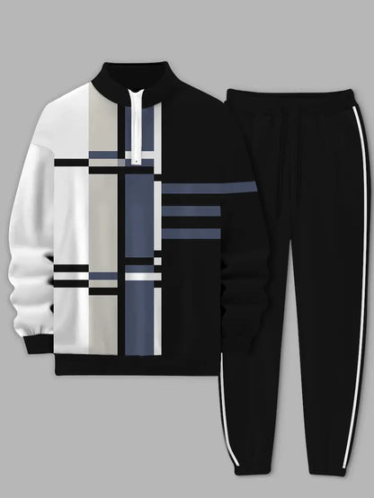 Relaxed Zipper Long Sleeve Two Piece Set
