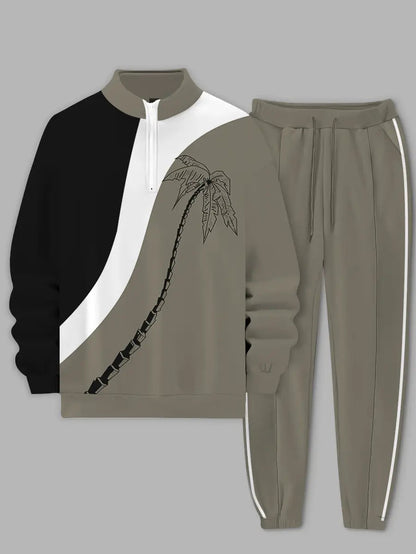 Relaxed Zipper Long Sleeve Two Piece Set