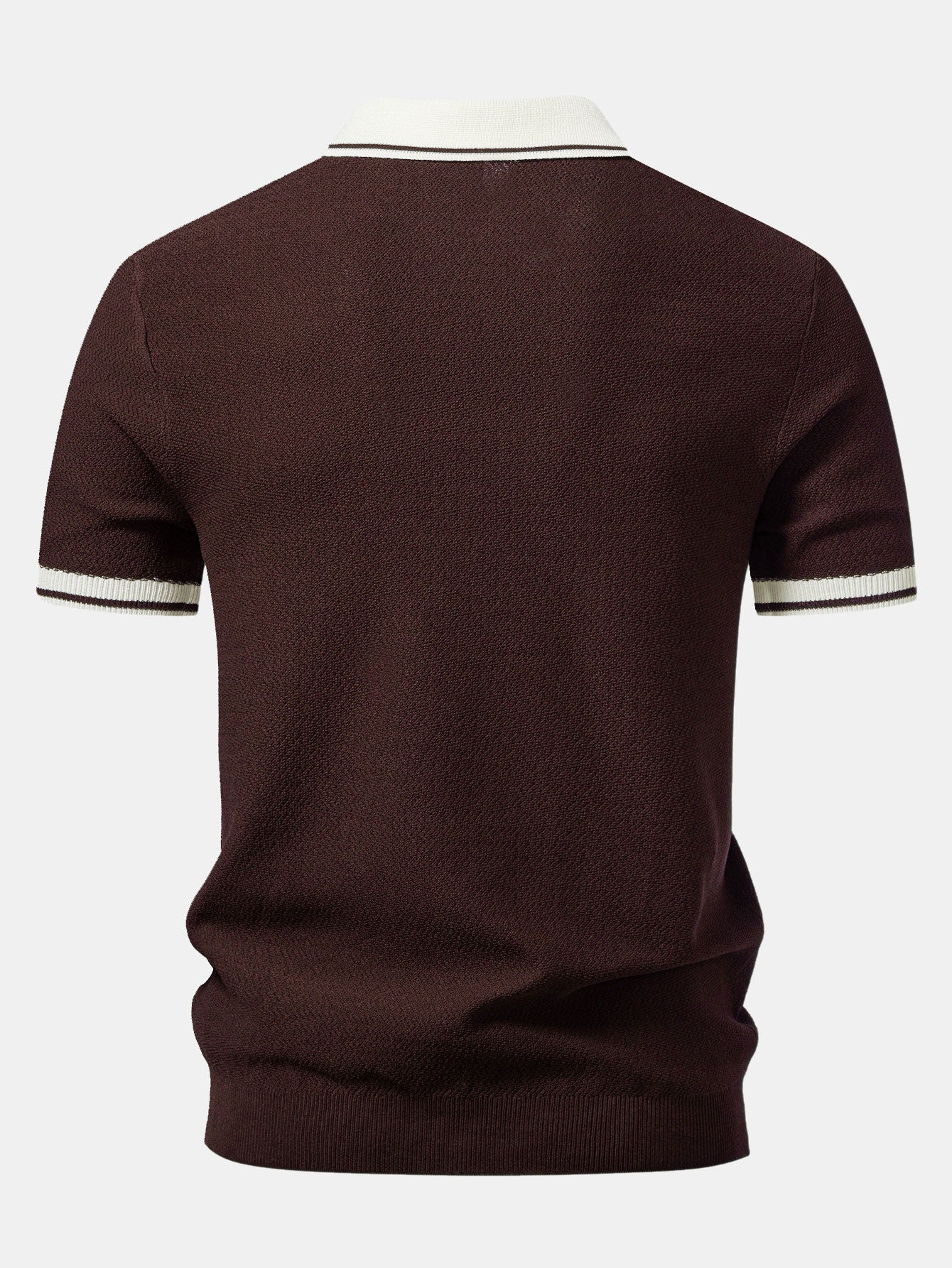 Contrast Zipper Knit Polo