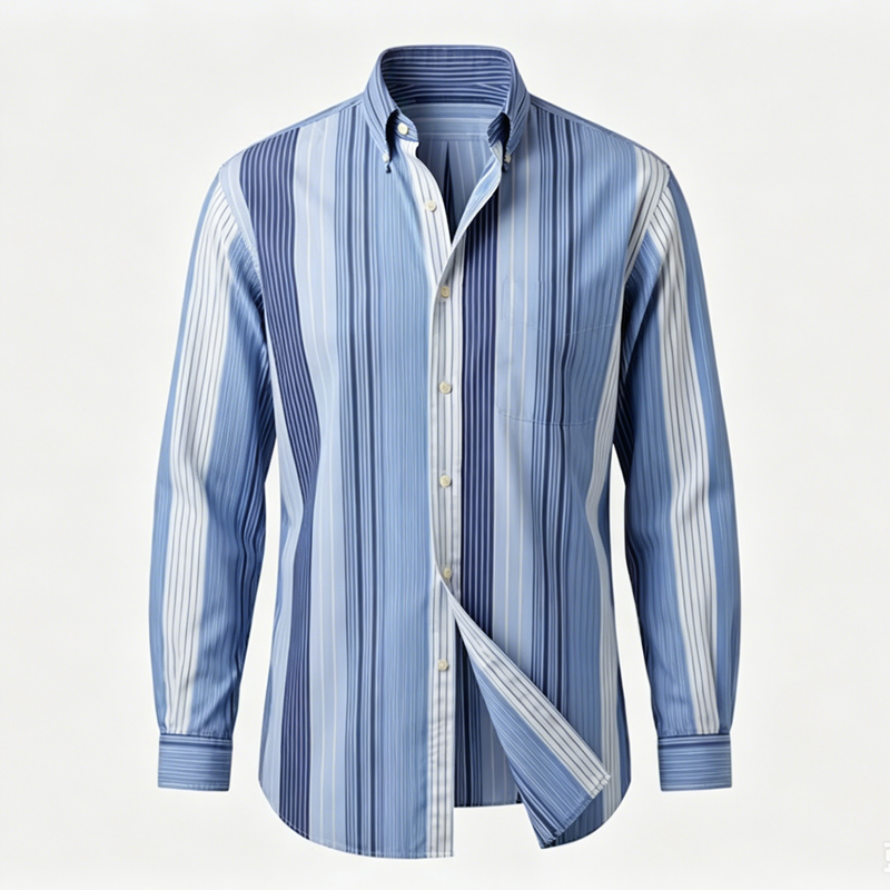 Stripe Button Down Business Casual Shirt
