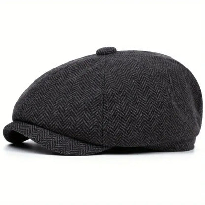 PEAKED CAPS - HARRIS TWEED Genuine Scottish Harris Tweed 8 Panels Man Cap Blue