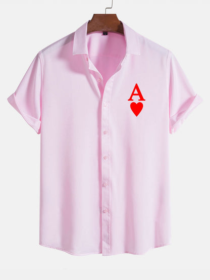 Poker Hearts Graphic Print Shirts