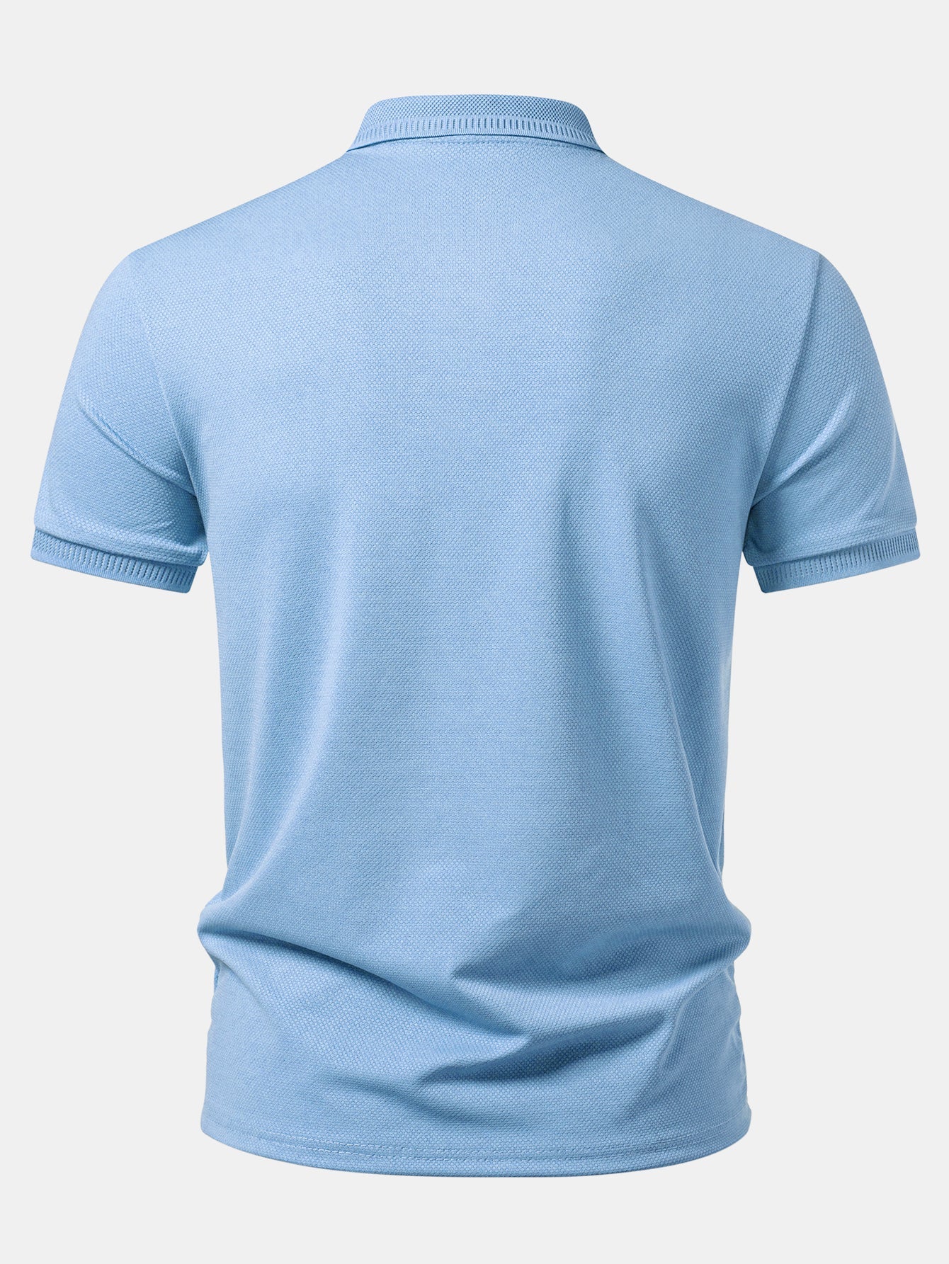 Textured Zipper Polo