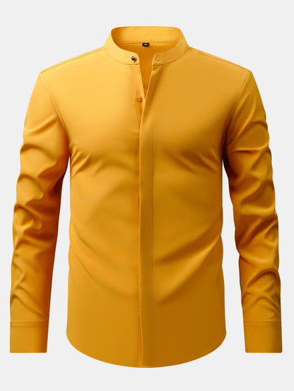 3 Pieces Non-Iron Hidden Placket Stand Collar Dress Shirt