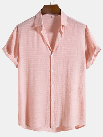 Textured Fabric Short Sleeve Shirt