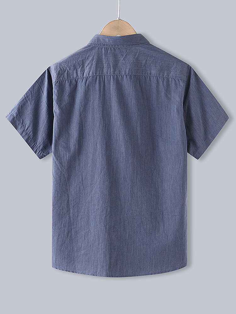 Men Cotton Button Up Shirt