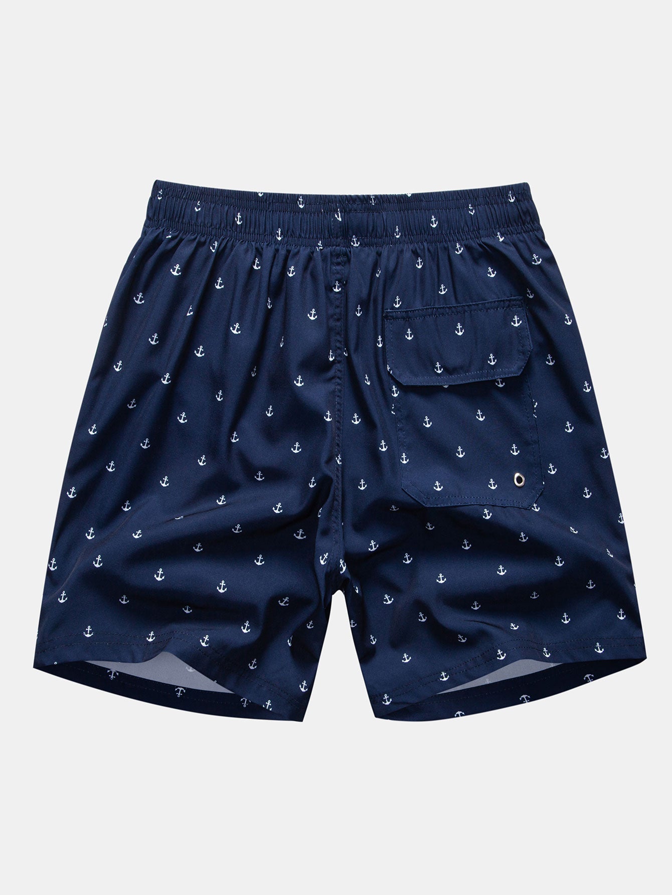Anchor Print Drawstring Swim Shorts