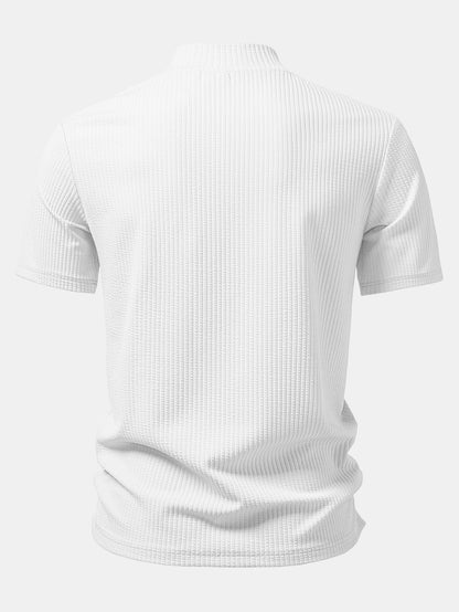 Ribbed  Mock Neck T-Shirt