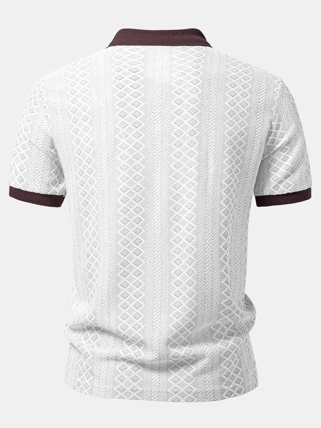 Geometric Rhombus Jacquard Polo