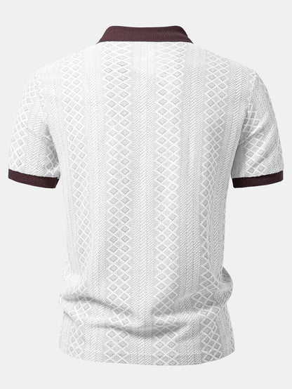 Geometric Rhombus Jacquard Polo