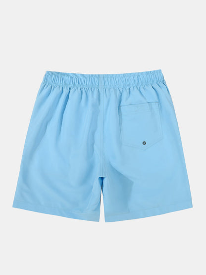 3 Pieces Contrast Waistband Swim Shorts