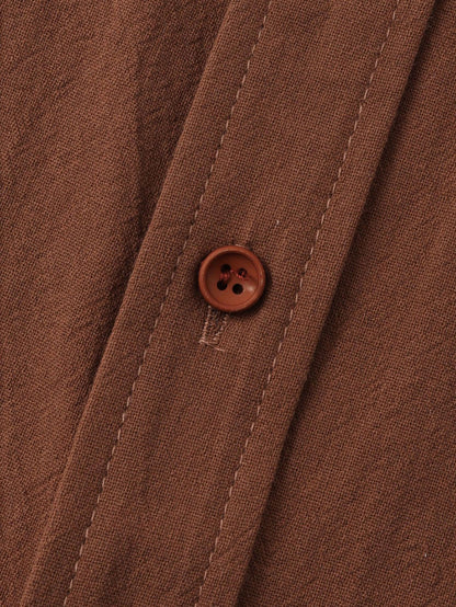 Man Button Up Shirt With Patch Pockets
