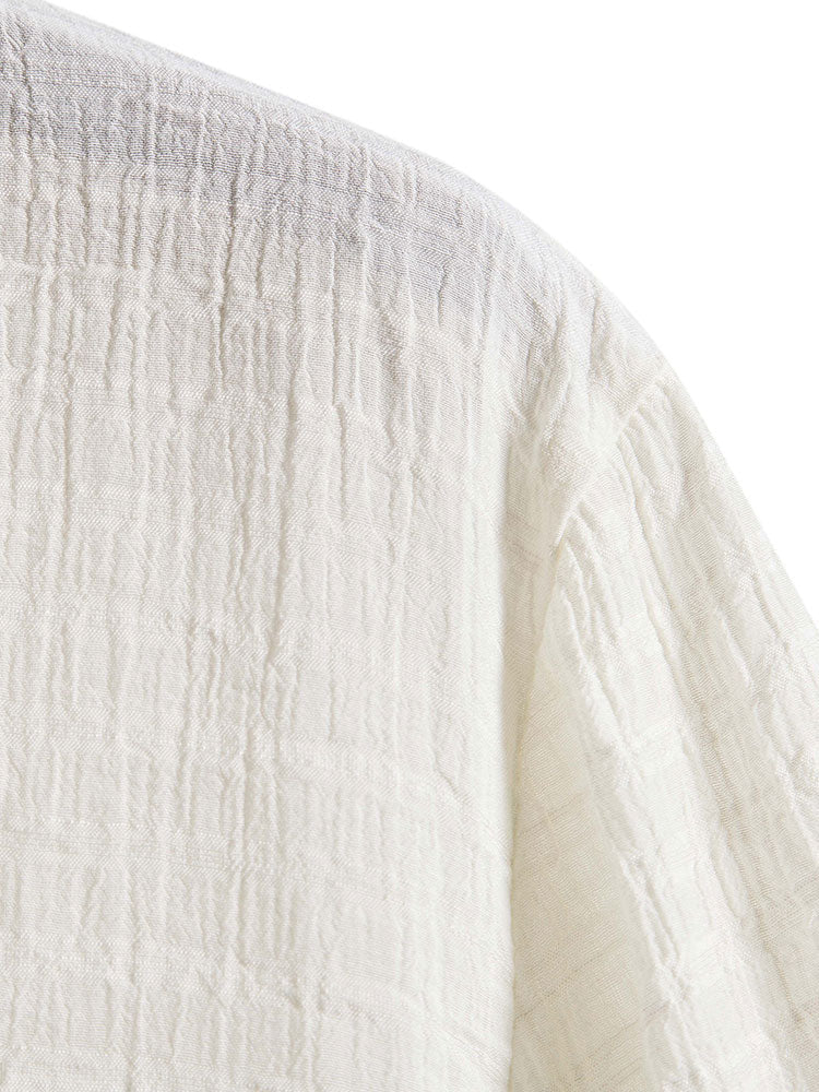 Textured Fabric Short Sleeve Shirt