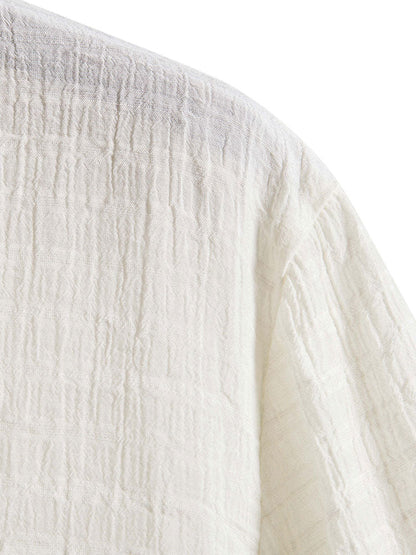 Textured Fabric Short Sleeve Shirt