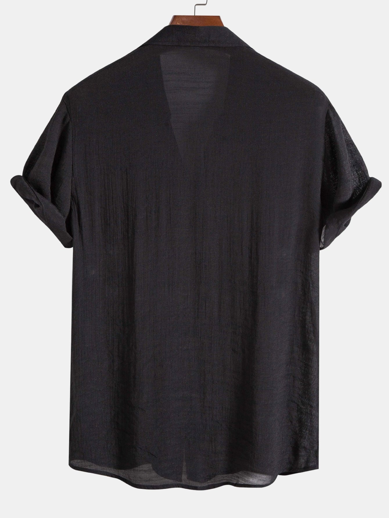 Light Crinkled Fabric Button Up Shirt