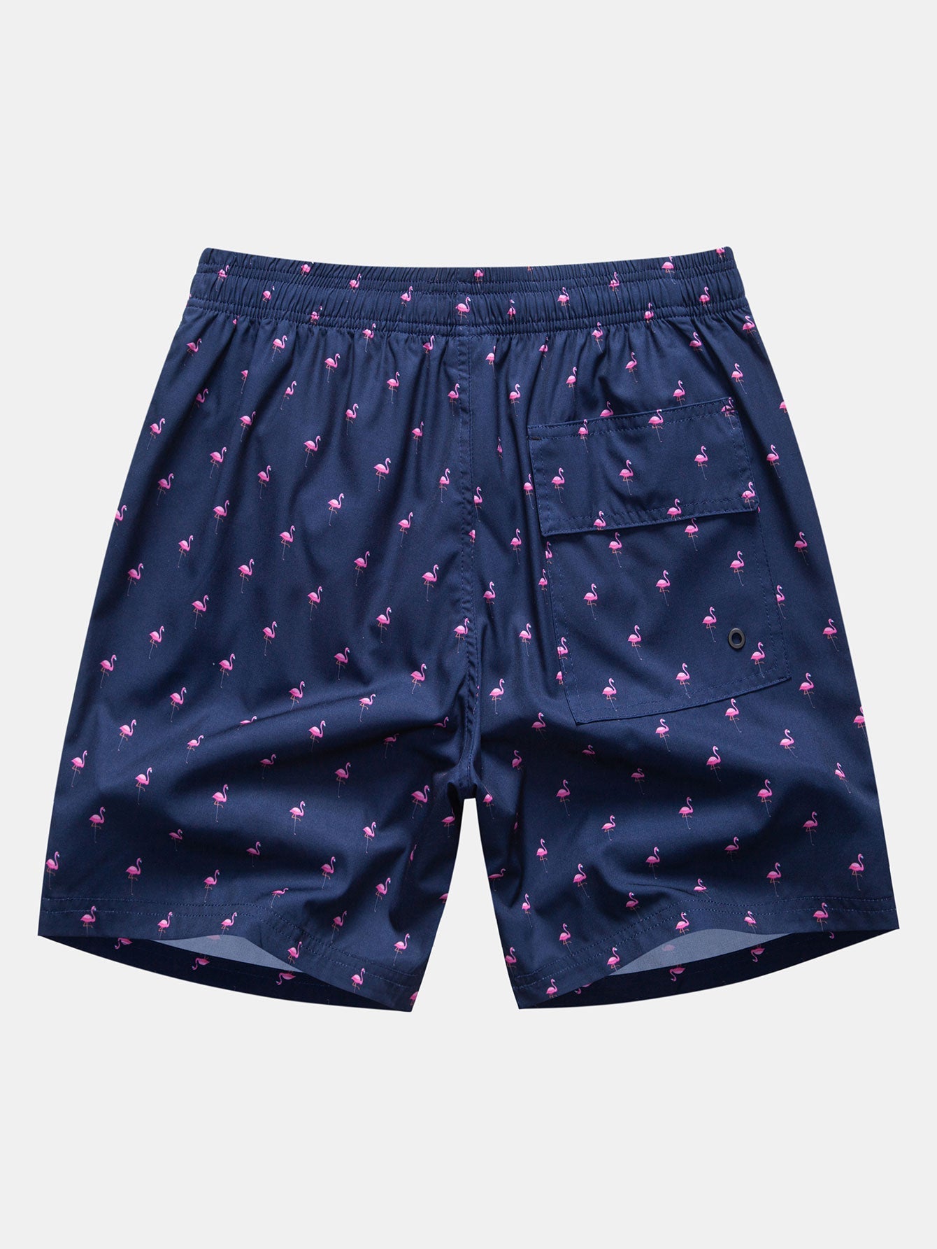 Flamingo Print Drawstring Swim Shorts