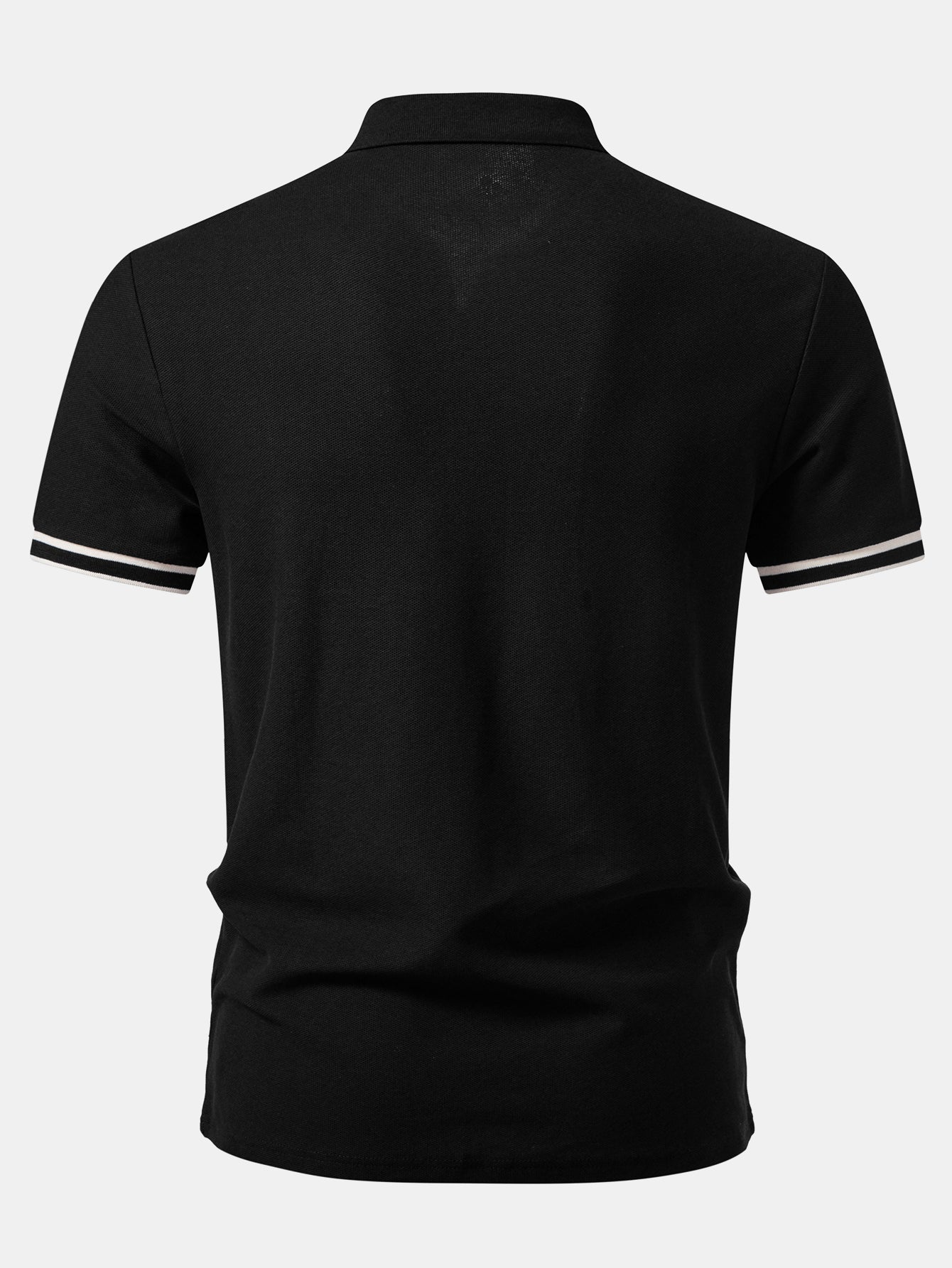 Contrast Trim Zipper Polo
