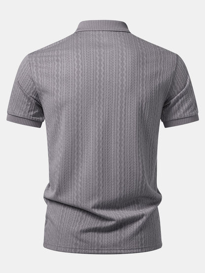 Twisted Jacquard Johnny Collar Polo