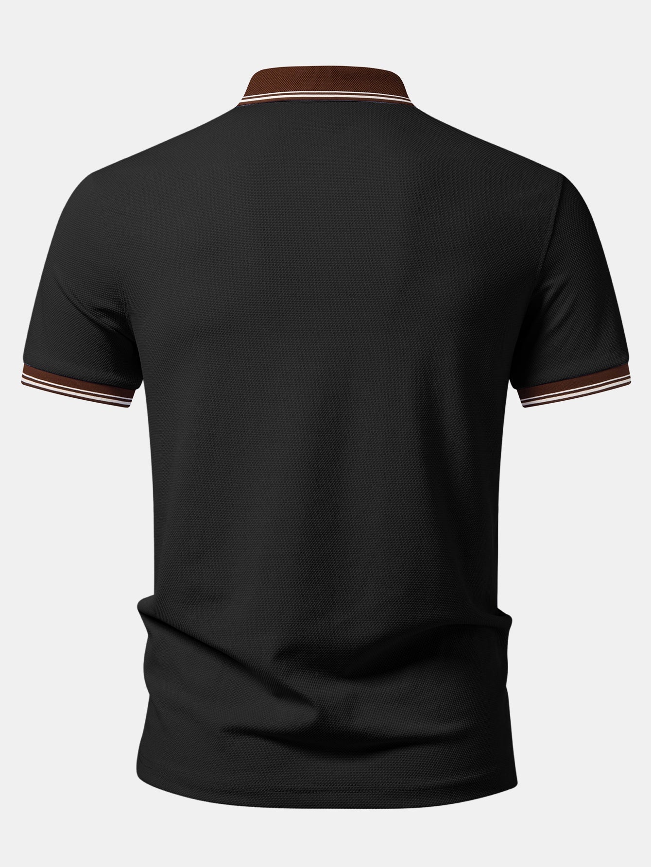 Contrast Trim Textured Polo