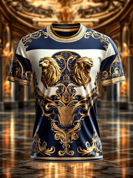 Men's Business Print Short Sleeve T-Shirt
