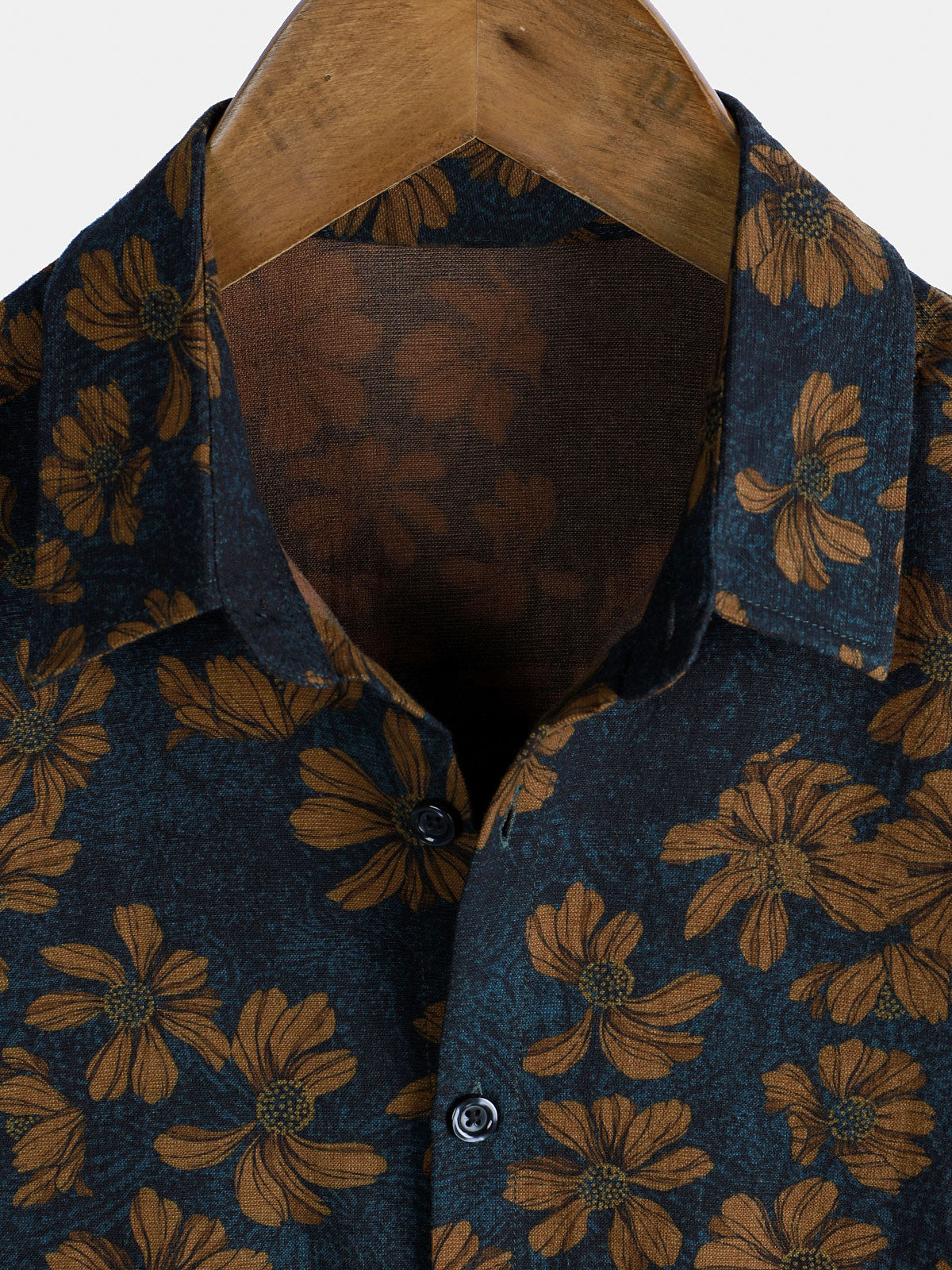 Men's Floral Print Vintage Flower Breathable Holiday Short Sleeve Shirt
