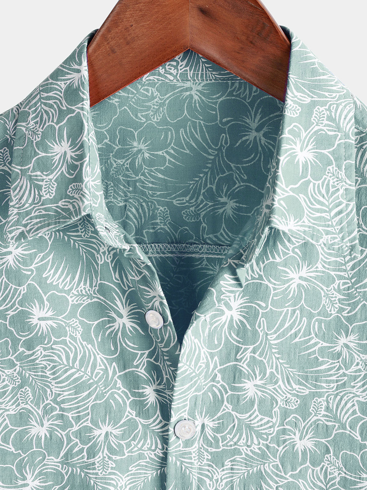 Men's Summer Floral Cotton Short Sleeve Holiday Beach Shirt