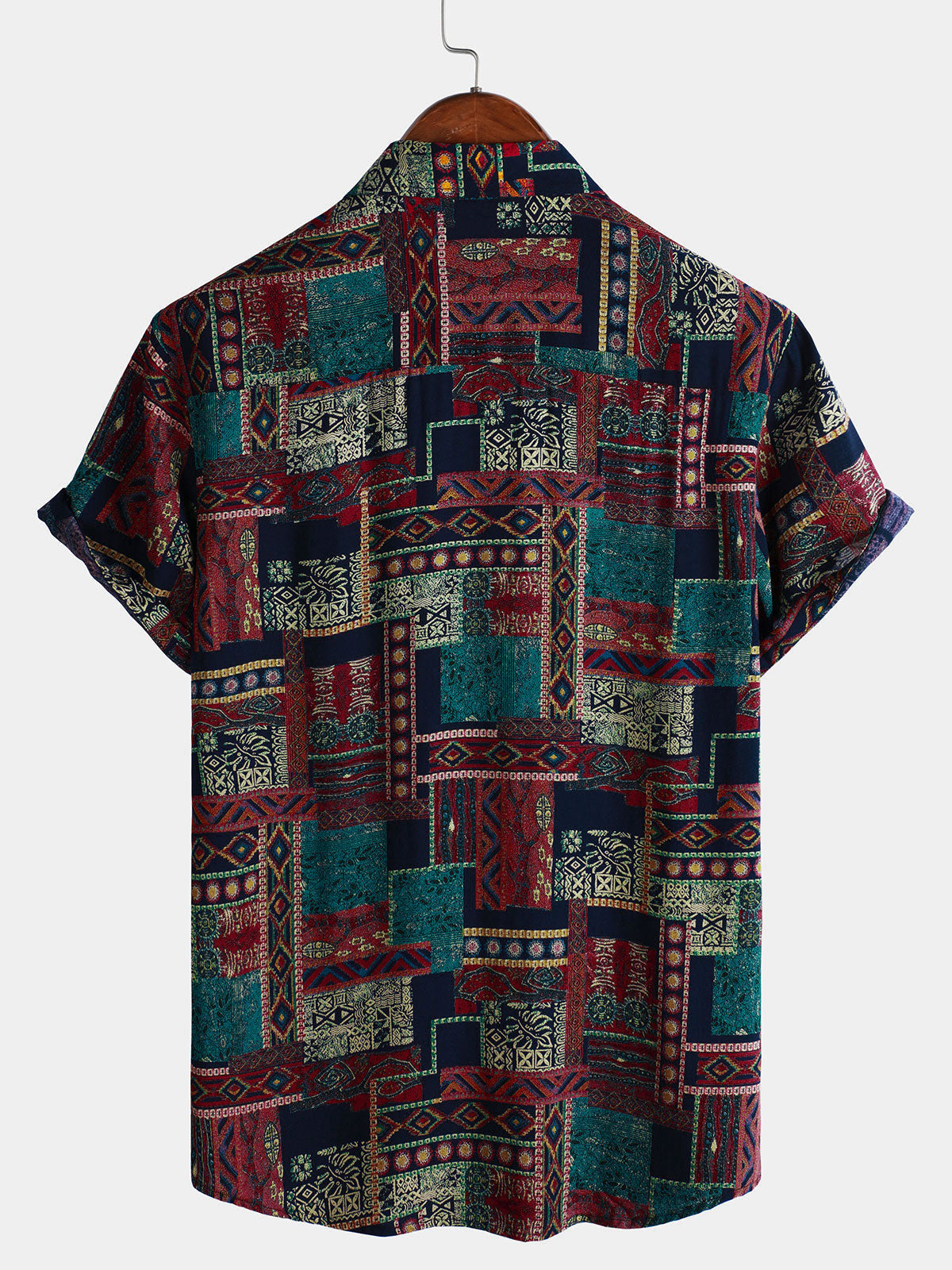 Men's Retro Holiday Breathable Ethnic Hawaiian Short Sleeve Shirt