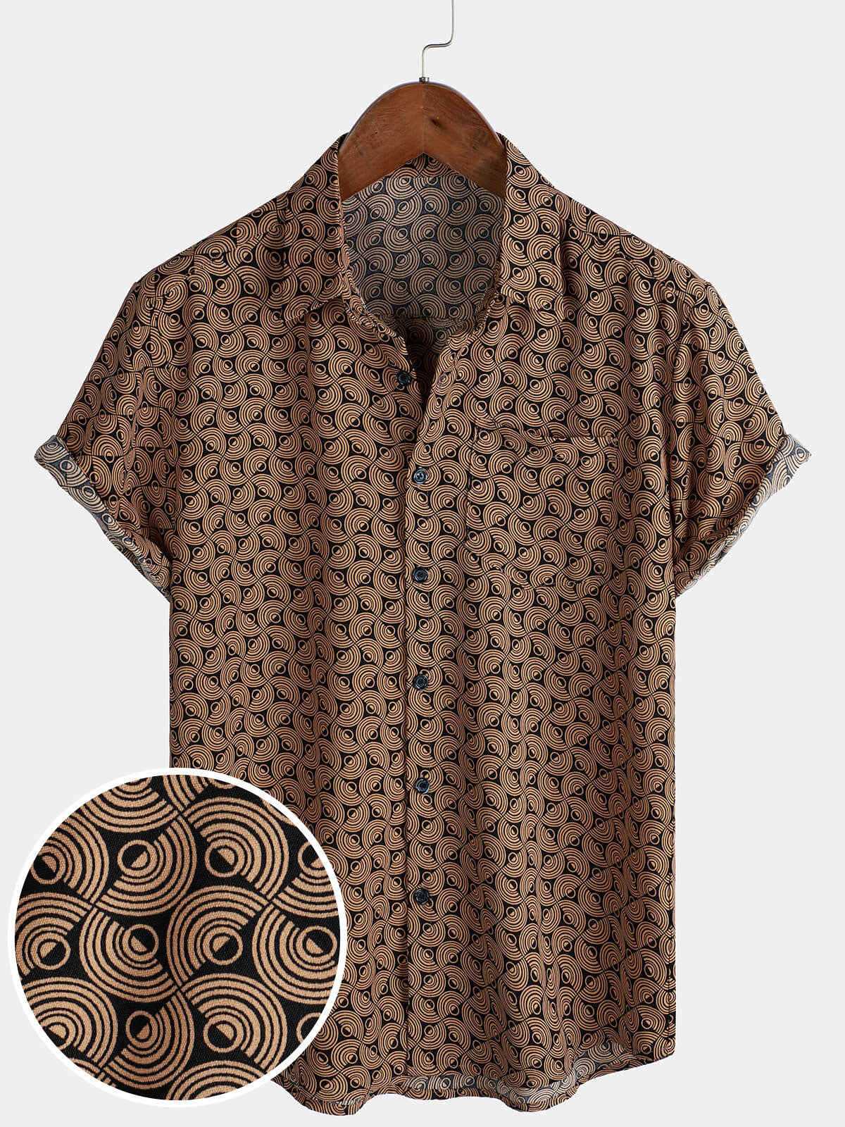 Men's Casual Holiday Short Sleeve Retro Shirt