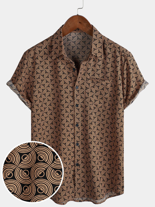 Men's Casual Holiday Short Sleeve Retro Shirt