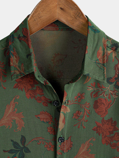 Men's Vintage Style Summer Casual Print Short Sleeve Shirt