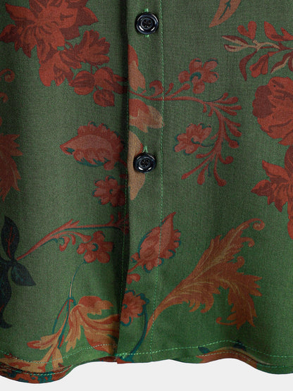 Men's Vintage Style Summer Casual Print Short Sleeve Shirt