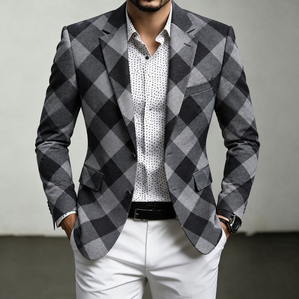 Men's Diamond-Quilted Blazer