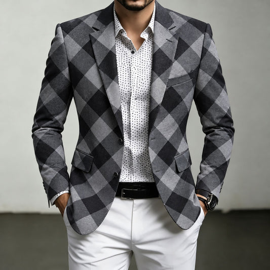 Men's Diamond-Quilted Blazer