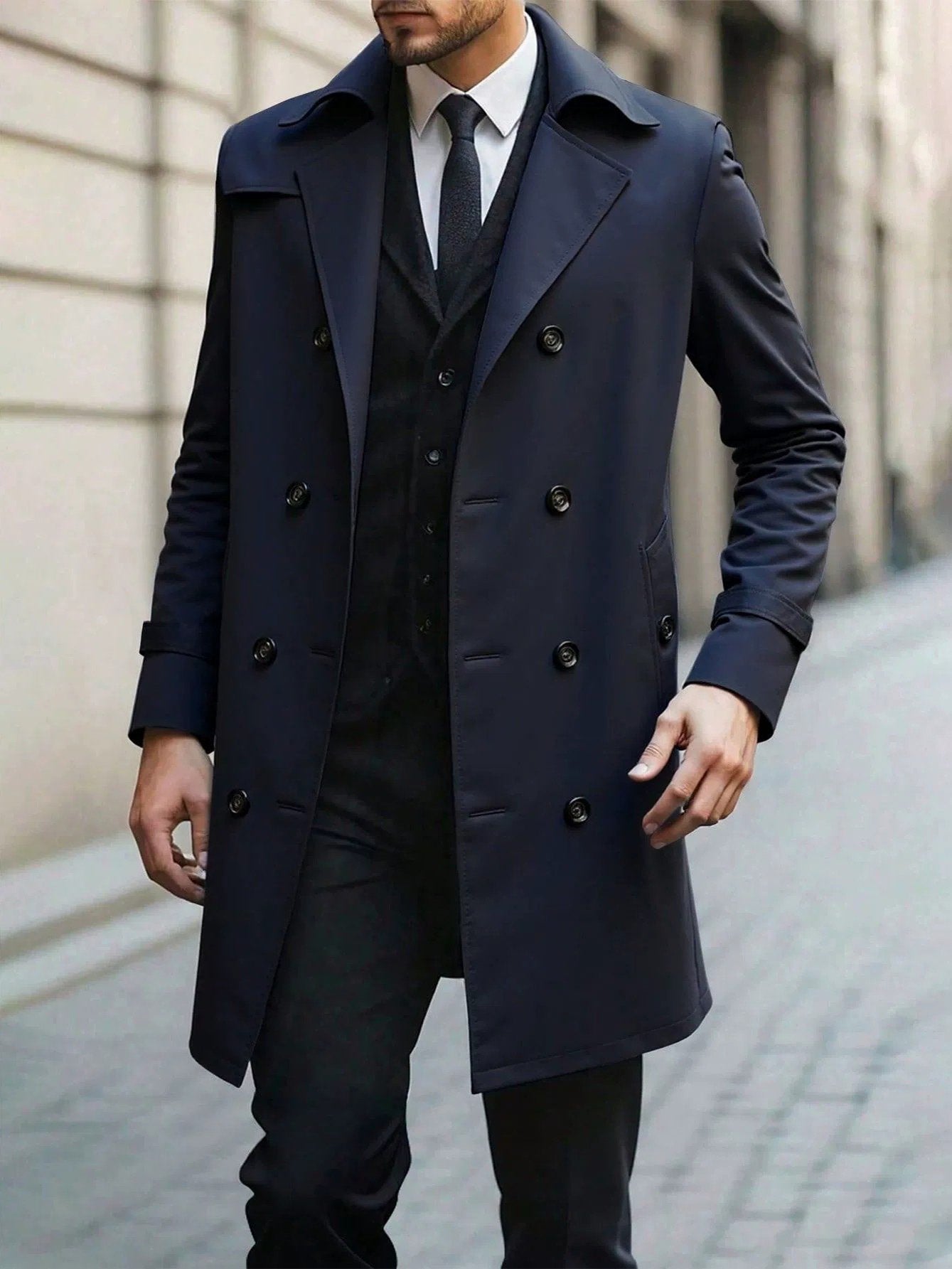 Men's Light Luxury Business Pocket Windbreaker