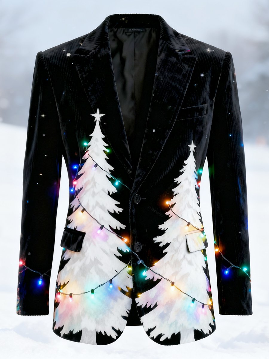 Men's Vintage Casual Christmas Party Corduroy Blazer