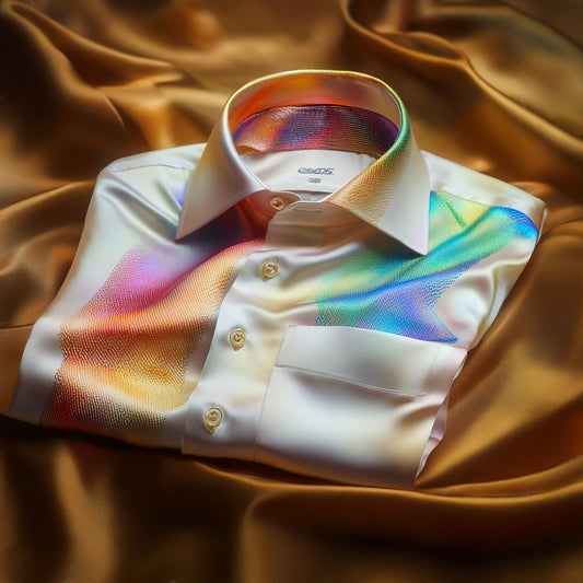 Futuristic Shirt Men's Multicolor Striped Shirt