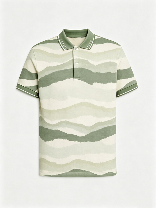 Men's Business Colorblock Plaid Print Polo Shirt
