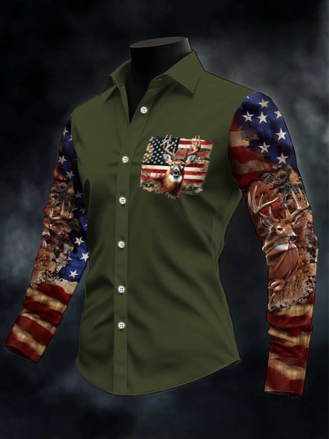 Men's Casual Western Style Contrast Color Shirt
