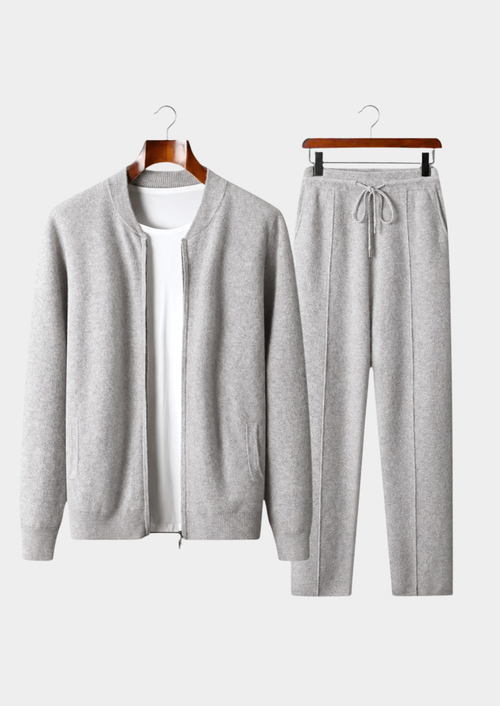 Pure Extra-Fine Merino Wool Light Gray Falconi Set